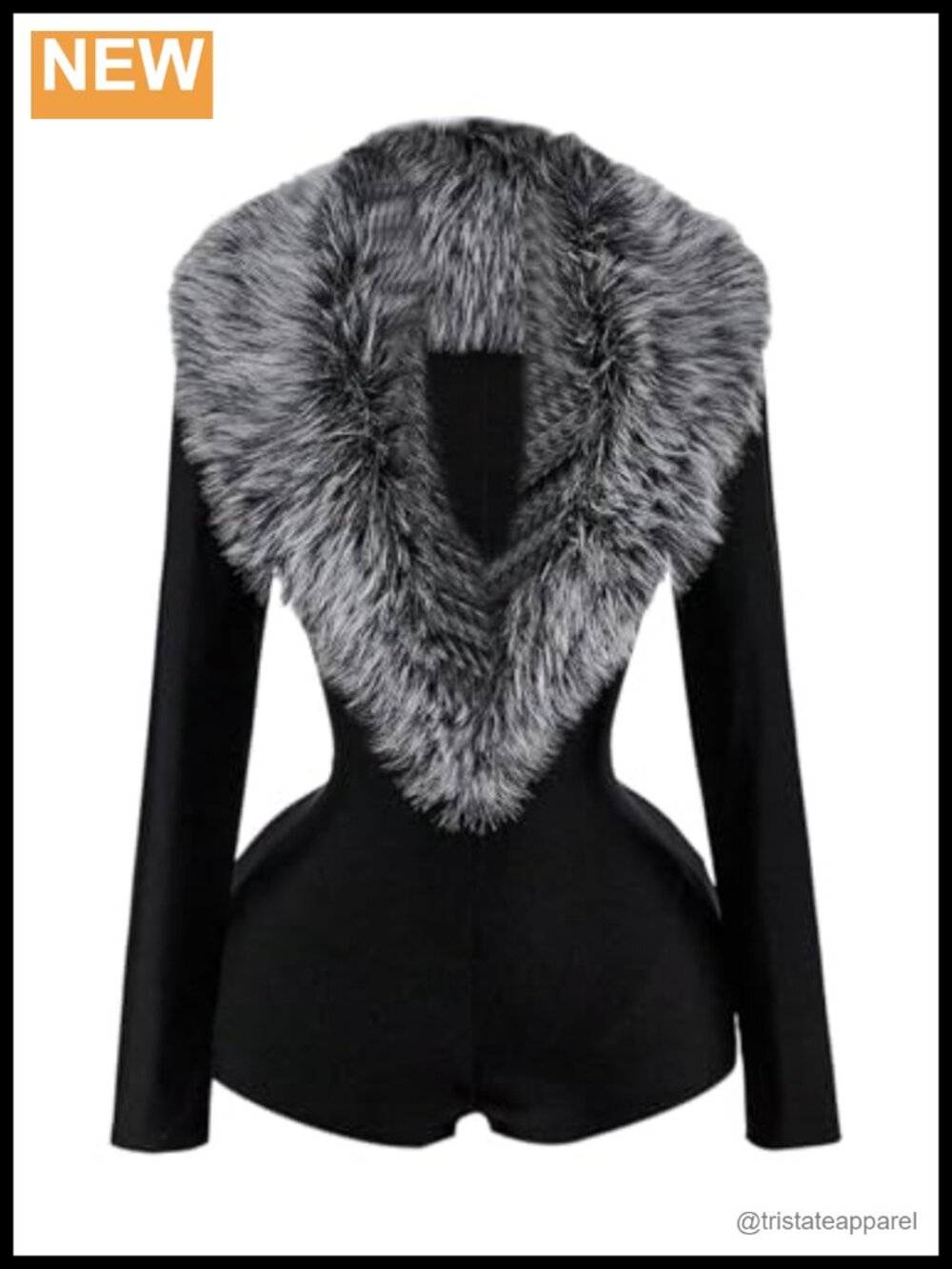 Faux Fur Deep V Neck Long Sleeve Romper Fuzzy Bodycon Party Jumpsuit